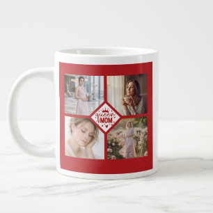 Caneca De Café Grande Colar Personalizado com Foto da Mãe Rainha Lembran