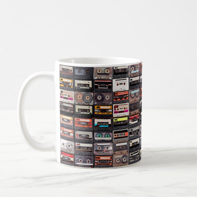 Caneca De Café Grande coleção de cassetes de áudio (Esquerda)