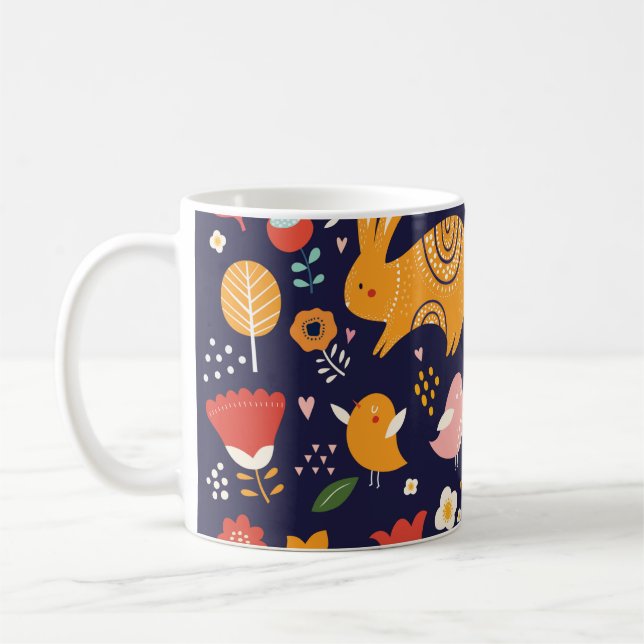 Caneca De Café Grande coleção de Páscoas de primavera de flores,  (Esquerda)
