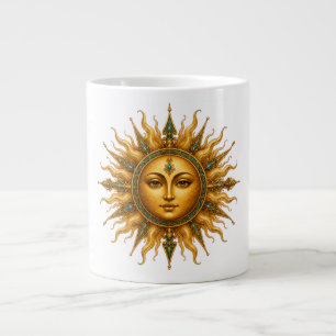 Caneca De Café Grande Coleção Gol Bano   Relógio de Parede Sol Dourado P