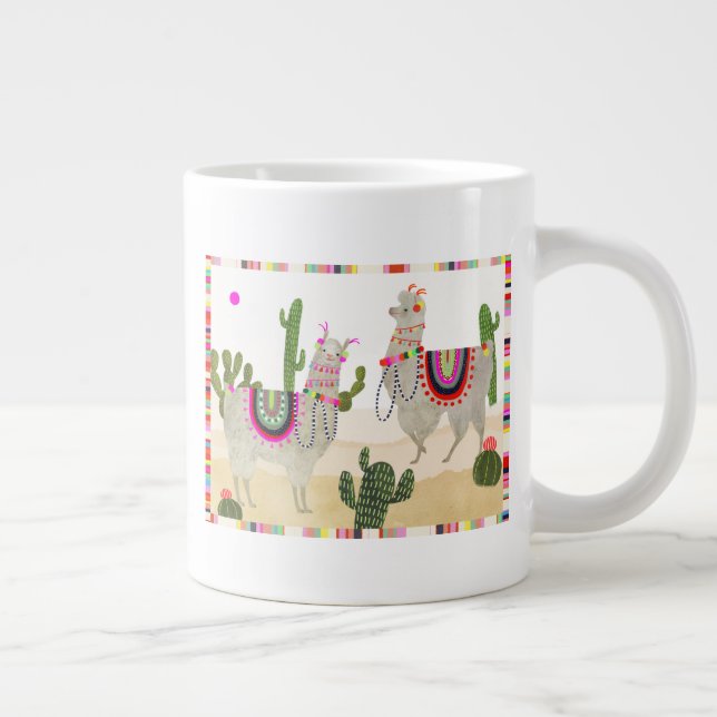 Caneca De Café Grande Coleção Llamarama | Llamas de Cute (Direita)