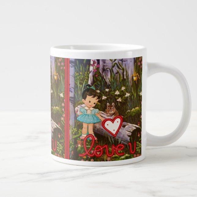 Caneca De Café Grande Colecionando Corações com a Taça Elizabeth 2 (Direita)