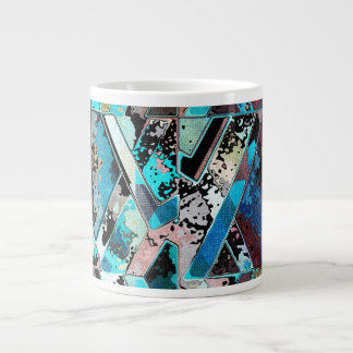 Caneca De Café Grande Colorful Geometric Abstract Pattern