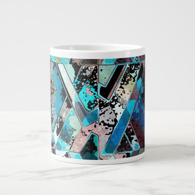 Caneca De Café Grande Colorful Geometric Abstract Pattern (Frente)