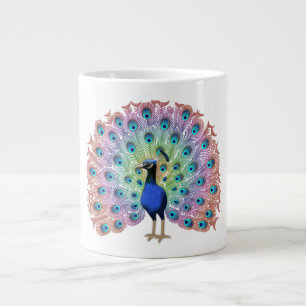 Caneca De Café Grande Colorida Peacock