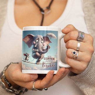 Caneca De Café Grande Com café, tudo é possível