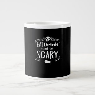 Caneca De Café Grande Coma Beba E Seja Assustador Abobora de Halloween S