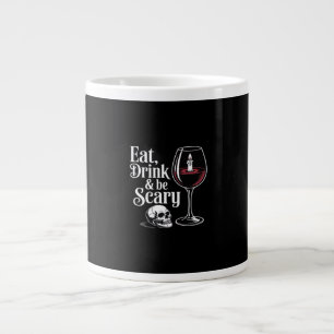Caneca De Café Grande Coma, Beba E Seja Assustador Citação Divertida Olh