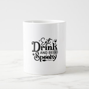 Caneca De Café Grande Coma, Beba E Seja Assustador Clássico Retrô