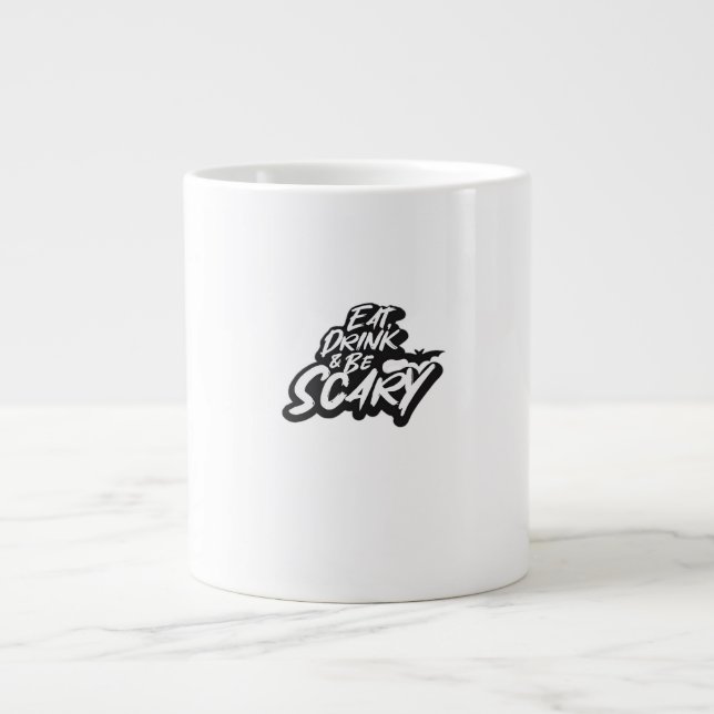 Caneca De Café Grande Coma, Beba E Seja Assustadoramente Básico Limpo (Frente)