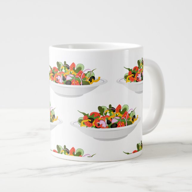 Caneca De Café Grande Coma mais plantas com cartazes de motivação de sal (Frente Esquerda)