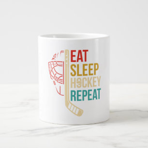 Caneca De Café Grande Coma Sonhe Hóquei Repita Hóquei