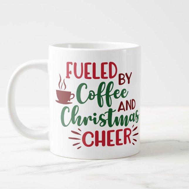 Caneca De Café Grande Combustível Com Café E Pão De Natal (Esquerda)