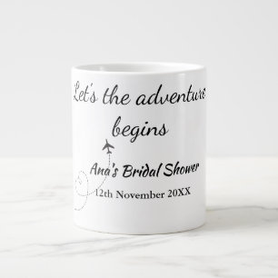 Caneca De Café Grande começa a aventura chá de noiva adicionar nome d