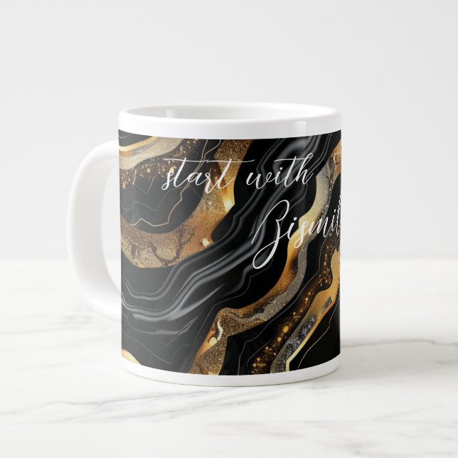 Caneca De Café Grande Comece Com Bismillah (Frente Esquerda)