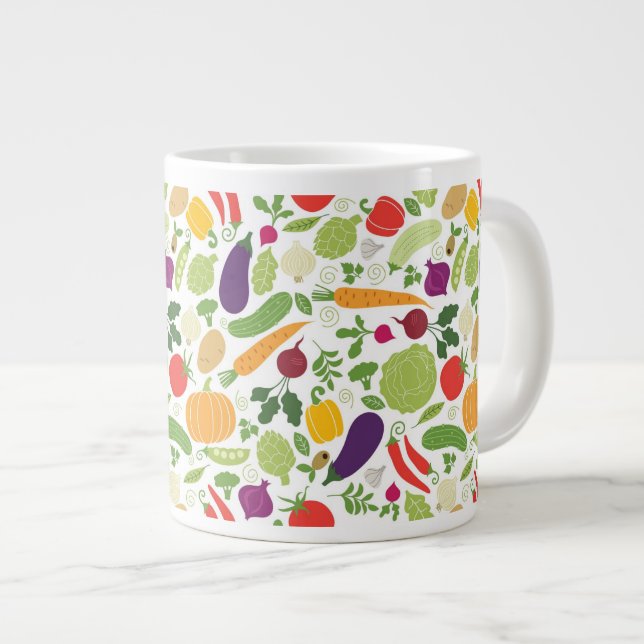 Caneca De Café Grande Comida sobre fundo branco (Frente Esquerda)