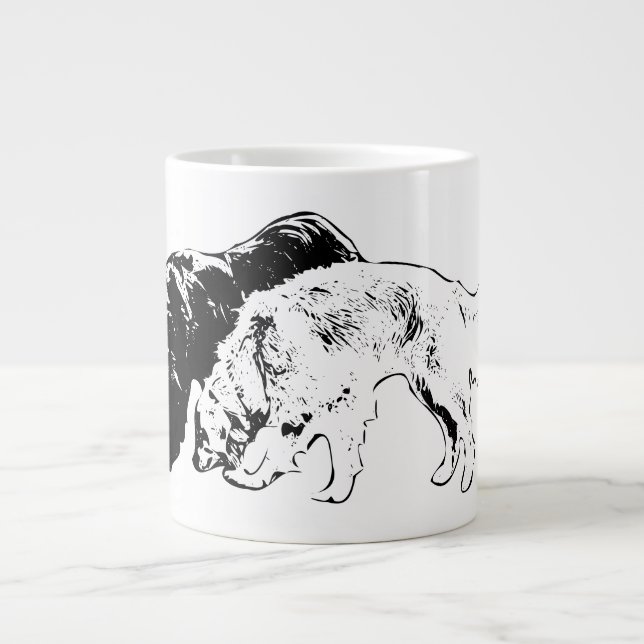 Caneca De Café Grande Companheiros gentis em tinta (Frente)