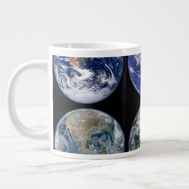 Caneca De Café Grande Comparação De Imagens De Vistas Icônicas Do Planet (Esquerda)