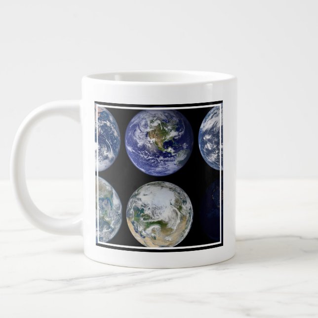 Caneca De Café Grande Comparação De Imagens De Vistas Icônicas Do Planet (Esquerda)