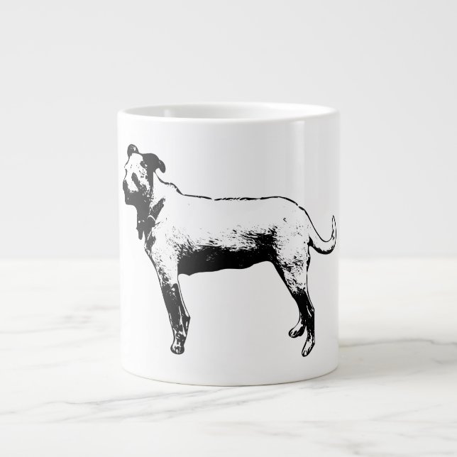 Caneca De Café Grande Complemento de Alerta Terrier Mix Coffee Mug (Frente)