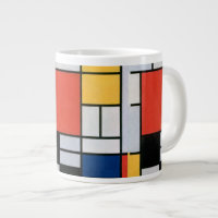 Composição Mondrial Amarelo Vermelho Azul Preto