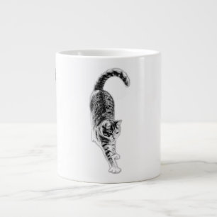 Caneca De Café Grande Comprimido De Esticamento Lento, Gato De Gato