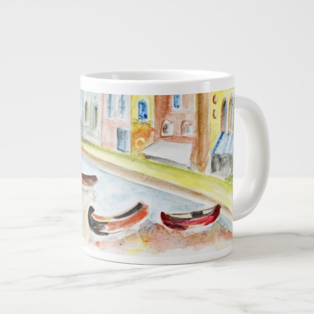 Caneca De Café Grande Conceito de Veneza (Frente Esquerda)