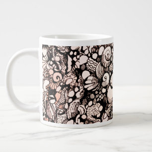 Caneca De Café Grande conchas e seixos, mug de porcelana