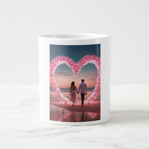 Caneca De Café Grande Conectado por amor, alimentado por café."
