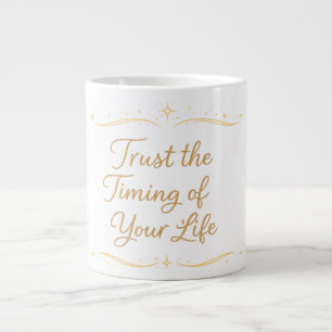 Caneca De Café Grande Confie no Tempo da Sua Vida – Citação