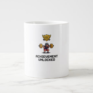 Caneca De Café Grande Conquista Desbloqueada Nível 99 Motivação Academia