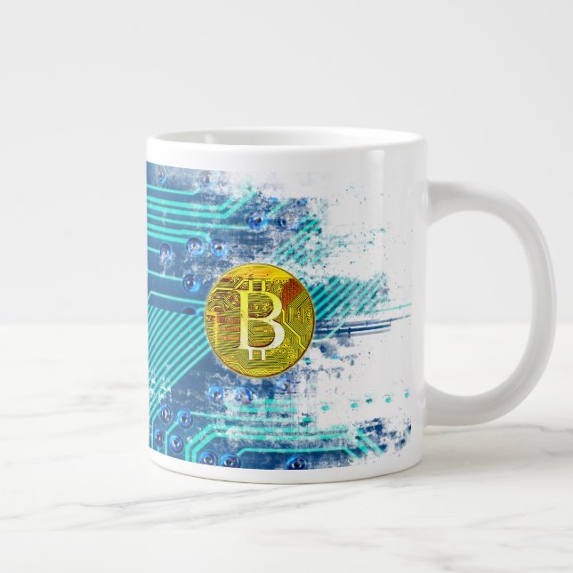 Caneca De Café Grande Conselho Bitcurrency e Circuito Criptomoeda (Direita)