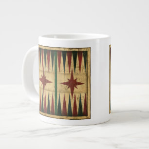 Caneca De Café Grande Conselho de Jogo Antiquado do Backgammon por Ethan