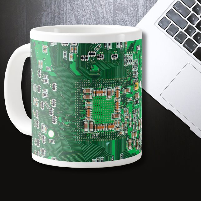 Caneca De Café Grande Conselho do Circuito do Conjunto PCB Verde do Circ (Criador carregado)