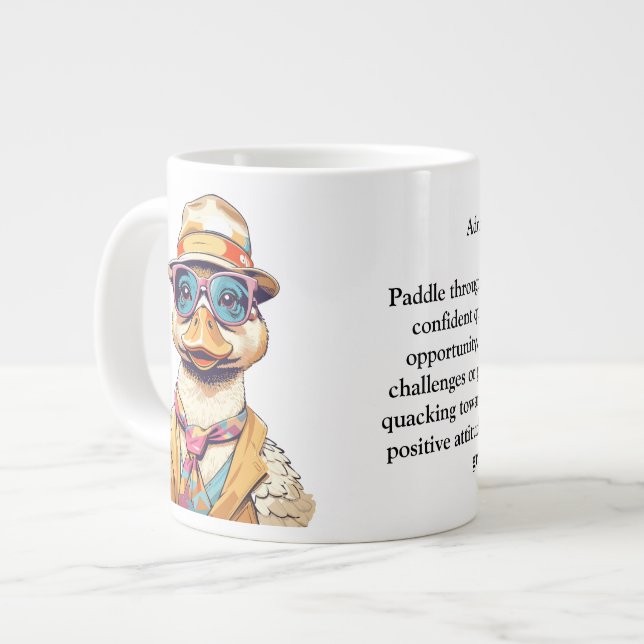 Caneca De Café Grande Conselho Engraçado De Um Pato (Frente Esquerda)