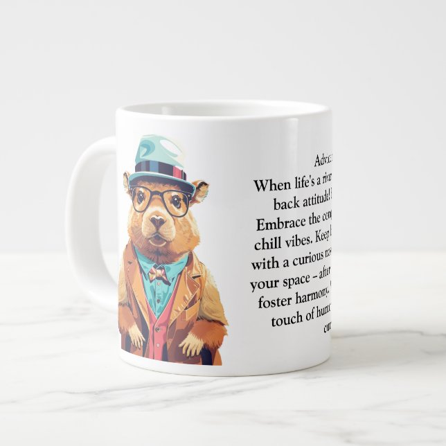 Caneca De Café Grande Conselho Engraçado De Uma Capybara (Frente Esquerda)