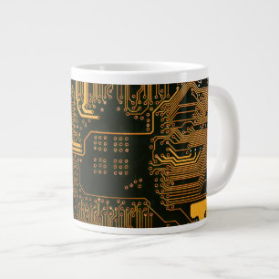 Caneca De Café Grande Conselho Nerd de saída PCB Laranja Circuito Eletrô