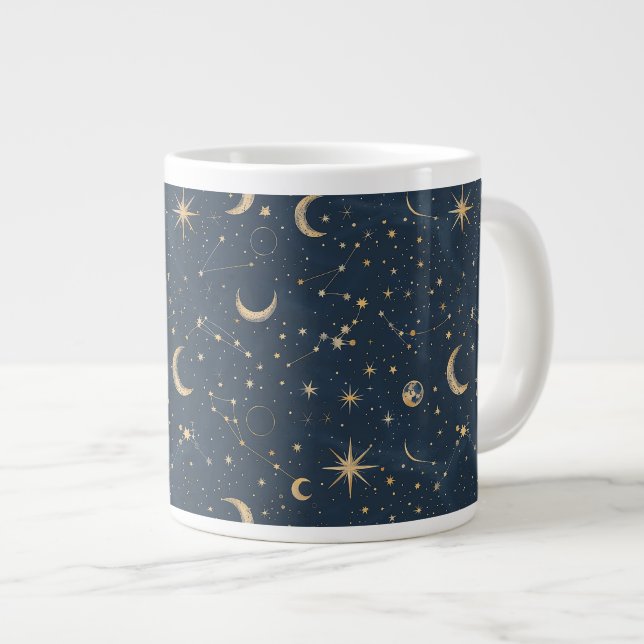 Caneca De Café Grande Constelação Celestial - Noite Estelar (1) (Frente Esquerda)