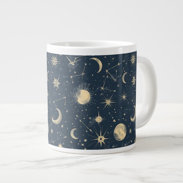 Caneca De Café Grande Constelação Celestial - Noite Estelar (3) (Frente Esquerda)