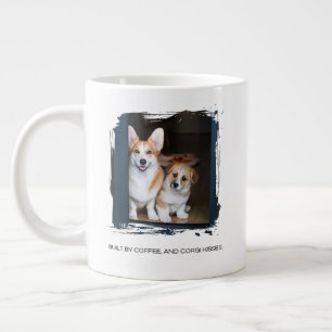 Caneca De Café Grande Construído Por Café, E Beijos de Corgi Modelo de