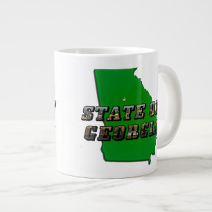 Caneca De Café Grande Contorno do Mapa do Estado da Geórgia e Texto da I
