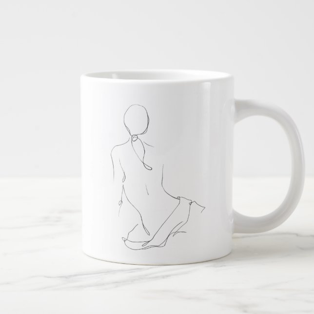 Caneca De Café Grande Contorno Gestural (Direita)