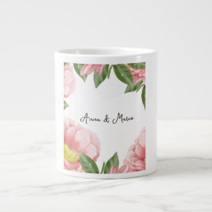 Caneca De Café Grande Convite floral de casamento