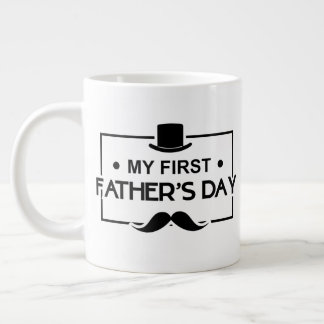 Caneca De Café Grande Cool first Father's Day word art 