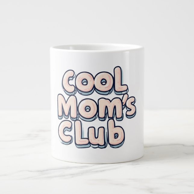 Caneca De Café Grande Cool Mom's Club Funny  (Frente)