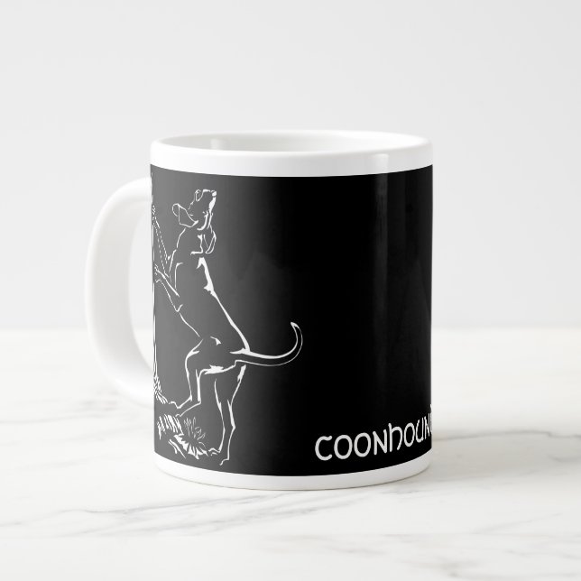 Caneca De Café Grande Coonhound Coffee Mug Personalizado Cachorro (Frente Esquerda)