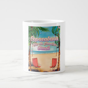 Caneca De Café Grande Copacabana, poster de praia viagem do Rio de Janei