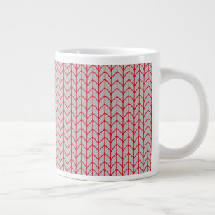 Caneca De Café Grande Copo Branco Grande de Malha Vermelha Cinza