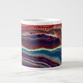 Caneca De Café Grande Copo De Bebida Abstrato Colorido Ano Queimando 1