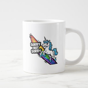 Caneca De Café Grande Copo Espécial Unicórnio 'Desculpe não Desculpe' Ta